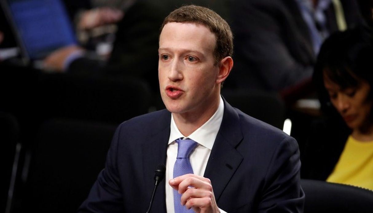 Mark Zuckerberg en el Senado de EEUU. Foto: AFP
