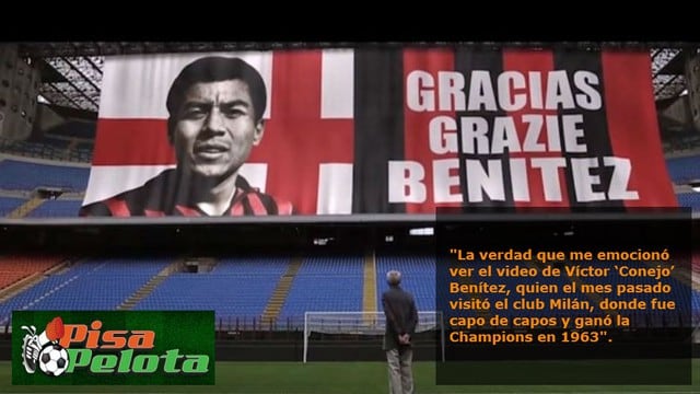 Víctor 'Conejo' Benítez: El “Bombardero” se emocionó con homenaje de AC Milan - 1