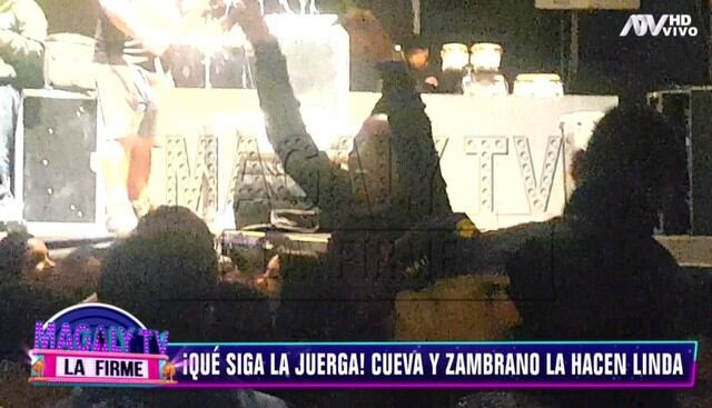 Christian Cueva, con botella de cerveza en mano, disfrutó de concierto en Trujillo. (Capturas: Magaly Tv. La firme)