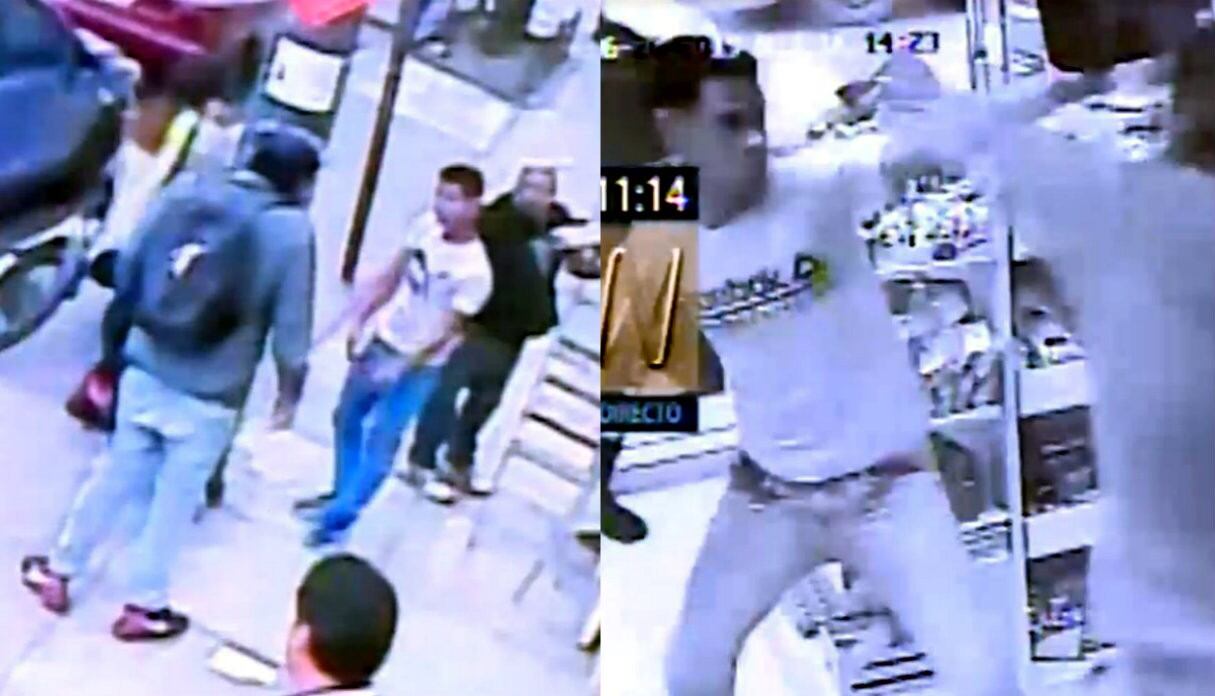 Rateros fingen pelea para robar en minimarket pero testigos se dan cuenta y los enfrentan a escobazos. Foto: Captura de pantalla de Canal N