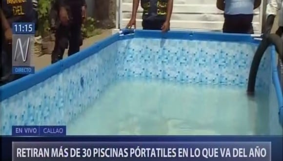 Las piscinas portátiles están prohibidas en todo el Callao bajo la Ordenanza Municipal 004-2017. (Captura / Canal N)