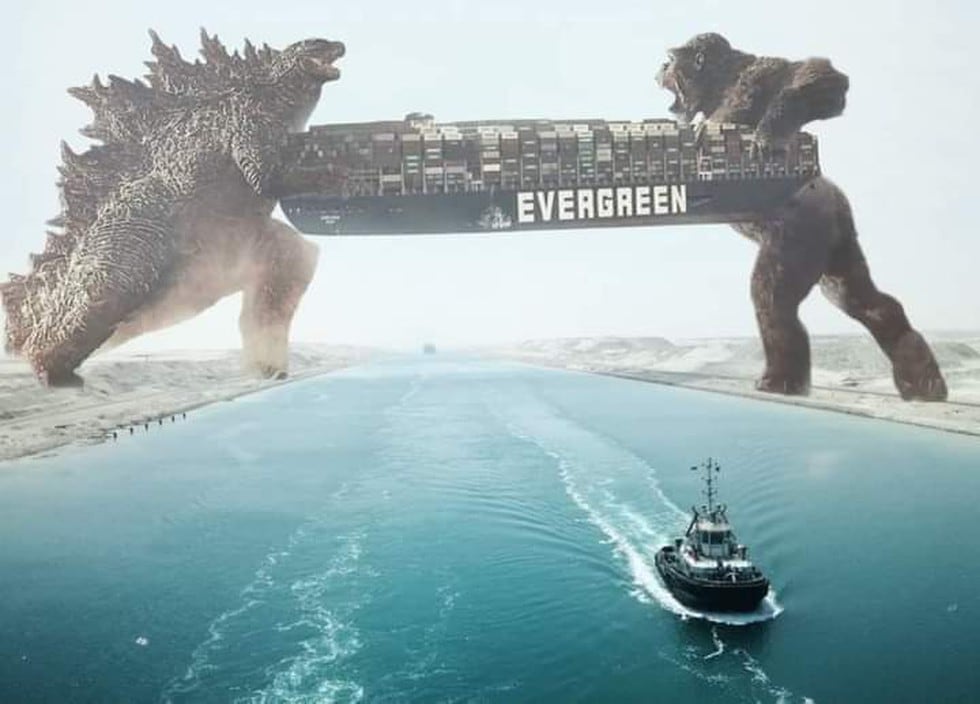 Los eternos rivales King Kong y Godzila aparecen en estos memes. (Twitter)
