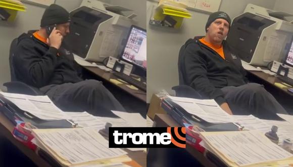 Un video viral muestra la sorpresa de un jefe al ver al empleado que renunció a su trabajo como broma por el Día de los Inocentes. | Crédito: @garrison9173 / TikTok