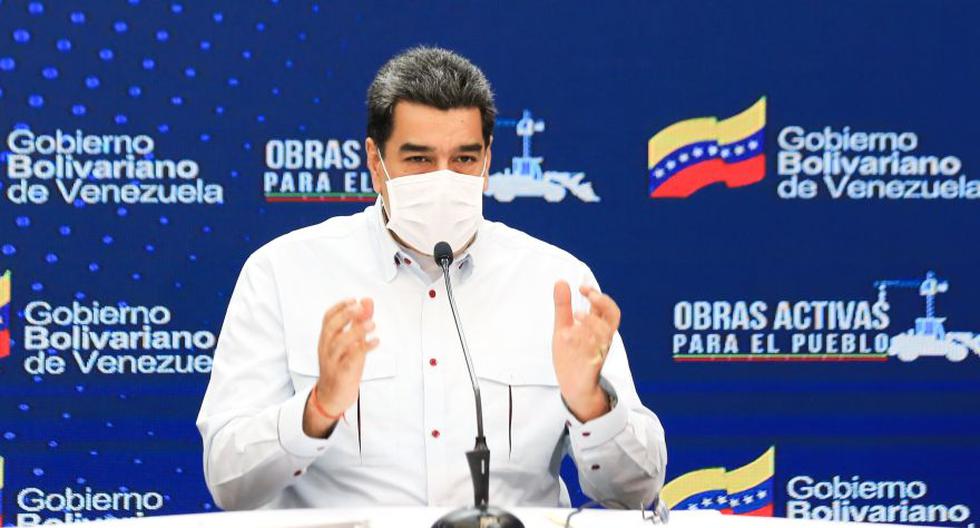 Fotografía cedida por el Palacio de Miraflores donde se observa al presidente venezolano Nicolás Maduro dando declaraciones este jueves en Caracas (Venezuela). (EFE/PALACIO DE MIRAFLORES).