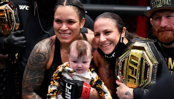 'La Leona' Amanda Nunes celebra el triunfo con su bebé (UFC)