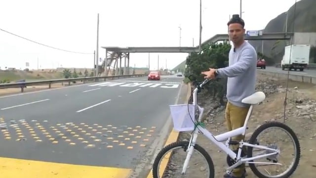 Facebook viral: Pancho Cavero 'casi muere' al intentar manejar bicicleta por la Costa Verde