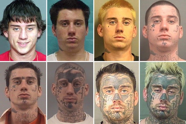 Se hizo dibujos en todo el rostro y siempre se teñía el pelo de diversos colores. El ladrón fue capturado en Florida, Estados Unidos.
