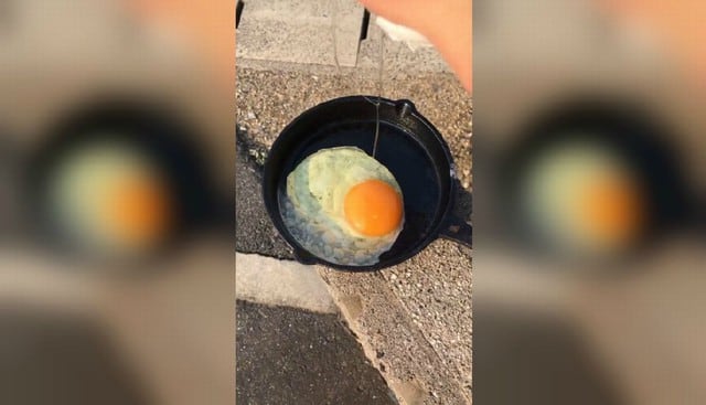 Roció aceite de oliva en la sartén para evitar que el huevo se pegue y así lograr que se formen las burbujas de fritura. (Facebook: Fabrício Tadashi)