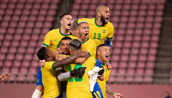 Brasil derrotó a México y clasificó a la final de fútbol masculino de Tokio 2020. (Foto: AFP)