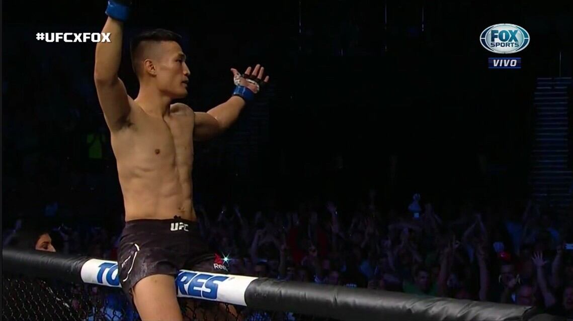 Tremenda victoria del Zombie Coreano en UFC. (Captura Fox Sports)