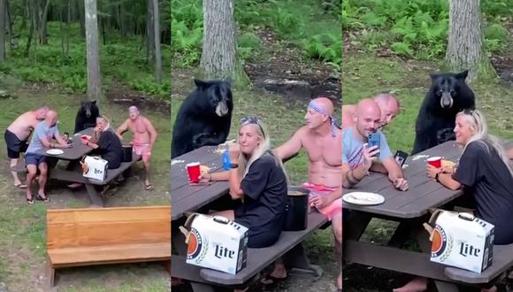 Un video viral muestra el encuentro cercano de una familia con un oso en medio de su día de picnic. | Crédito: Caters Clips / YouTube.