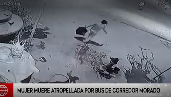 Mujer sacaba la basura cuando fue arrollada por un bus del Corredor Morado. Foto: América Noticias