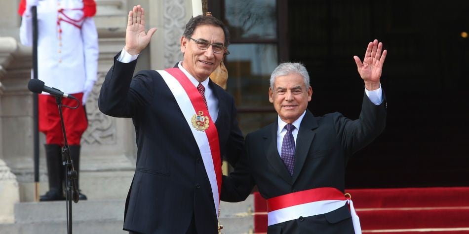 El presidente de la República, Martín Vizcarra y el presidente de Consejo de Ministros, César Villanueva. (Foto: Andina)