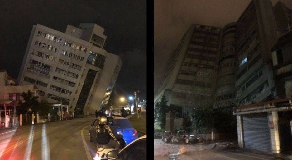 Terremoto en Taiwán: edificio colapsó tras sismo de 6,4 grados