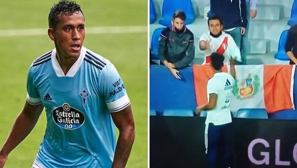 Renato Tapia le dio un obsequio a un hincha. (Foto: EFE/Twitter)