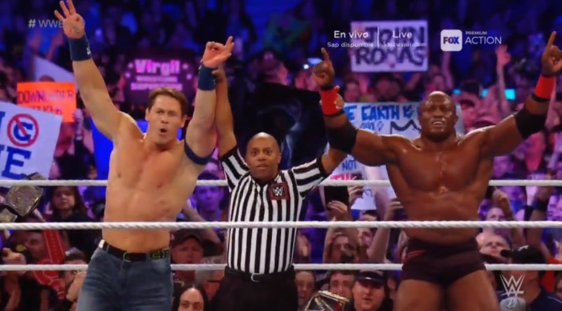 John Cena lució en gran forma en WWE Super Show-Down. (WWE)