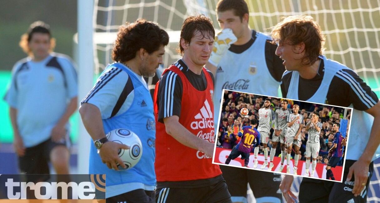 El día en que Diego Maradona 'esculeó' a Lionel Messi con los tiros libres