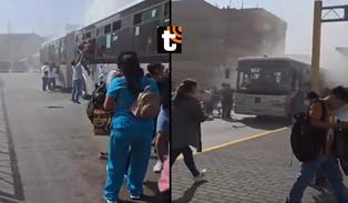 Incendio en bus del Metropolitano: pasajeros huyen por las ventanas para huir de las llamas en la estación Parque del Trabajo