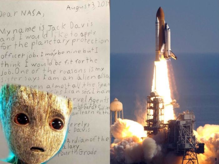 El pequeño Jack Davis envió carta a la NASA solicitando trabajo. La institución publicó su respuesta en Facebook.