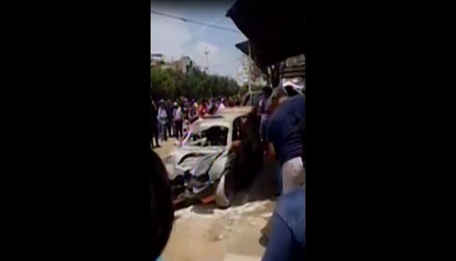 Un muerto y un herido tras violentos despistes en La Libertad. Foto: Captura de pantalla de Canal N