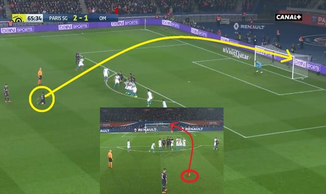 GOLAZO de Di María: Tiro libre estratosférico en el clásico PSG vs Marsella por Ligue 1 ¡A LO MESSI!