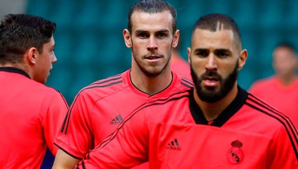 Karim Benzema y Gareth Bale quedaron listos para jugar el derbi de Madrid. (Foto: EFE)