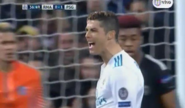 La frustración de Cristiano Ronaldo tras fallar gol