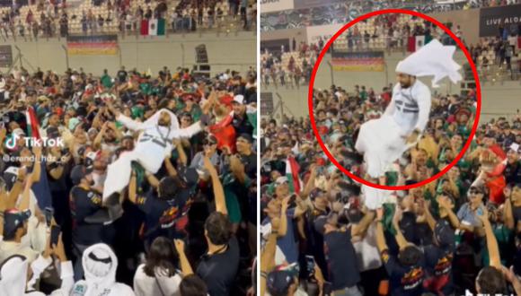 El ciudadano qatarí fue sorprendido por fanáticos mexicanos, eufóricos por la máxima fiesta del fútbol. (Foto: @erandi_hdz_c)