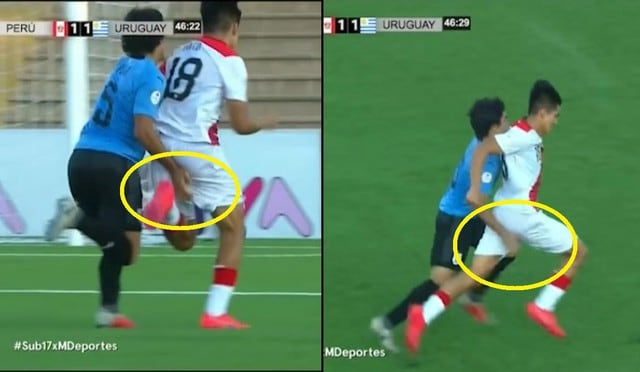 Perú vs Uruguay: Cobró penal por falta deshonrosa
 contra jugador peruano