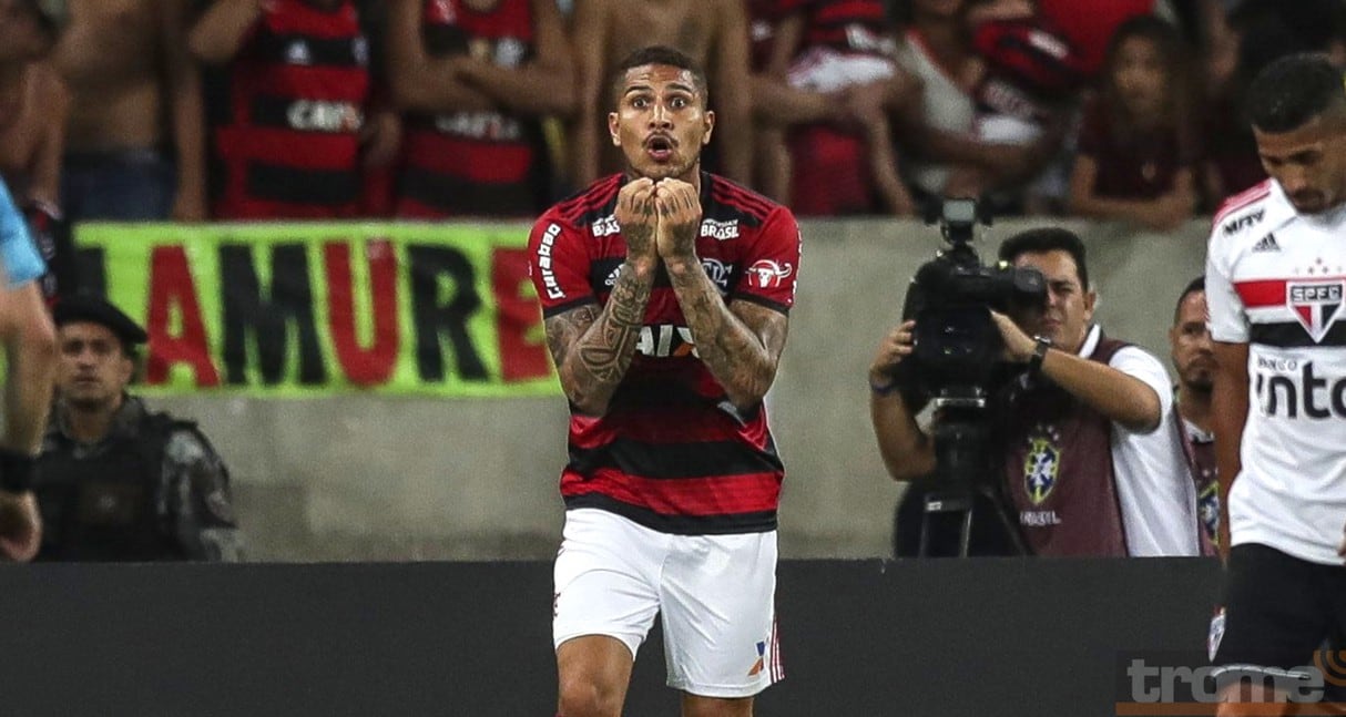 Paolo Guerrero no pudo creer como se perdió el empate de Flamengo ante Sao Paulo