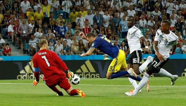 Marcus Berg tuvo una opción inmejorable para anotar ante Alemania en Rusia 2018. (Fotos: Agencias)