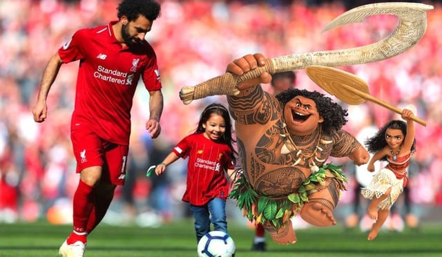 Mohamed Salah se vistió del conocido personaje de Disney Maui, de la película Moana. (Foto: Twitter Mohamed salah)