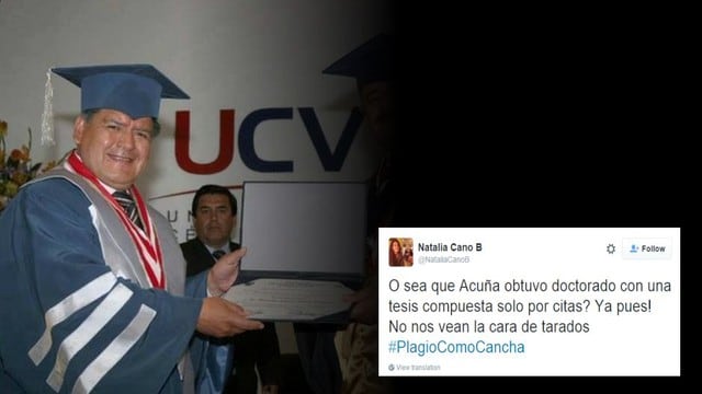 Trolean en Twitter a César Acuña con hashtag #PlagioComoCancha (Foto: Twitter)