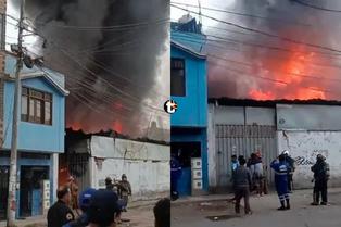 San Martín de Porres: Se desató feroz incendio en almacén de cueros y calzados
