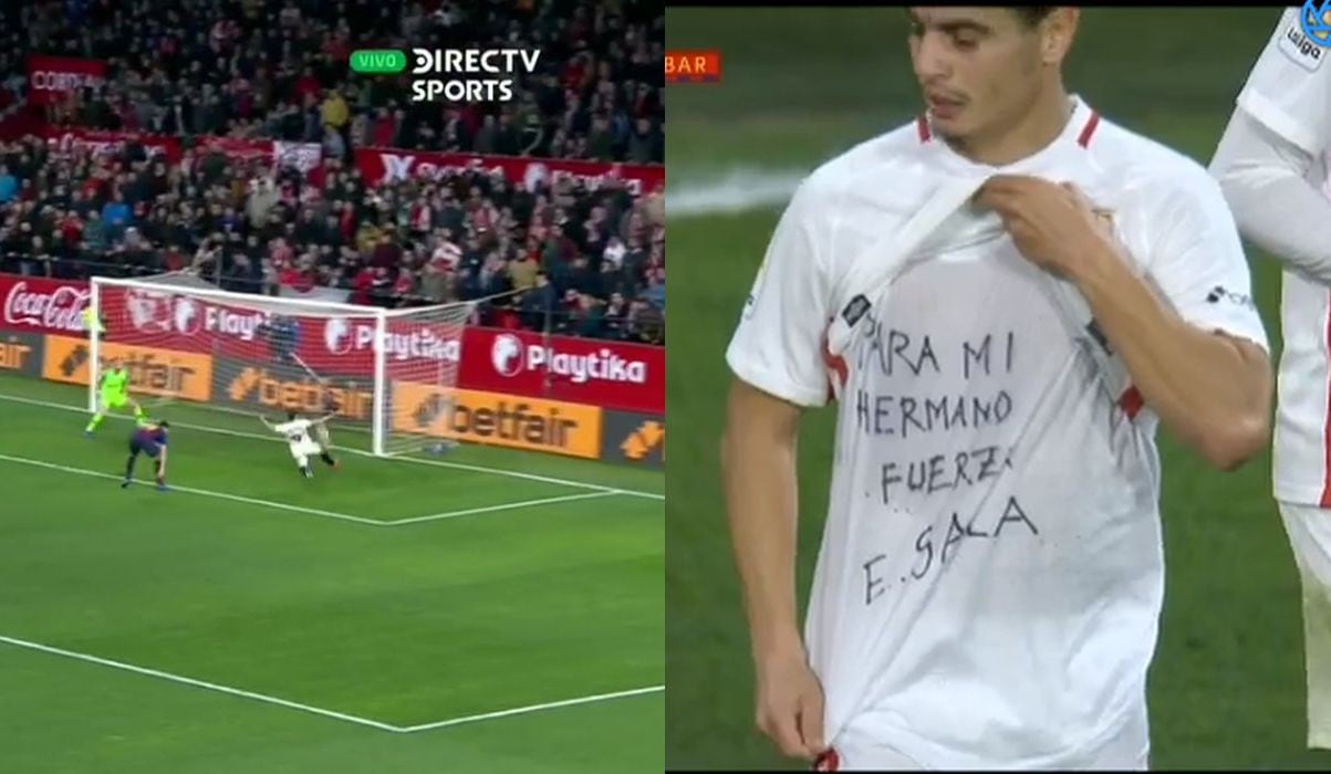GOLAZO de Ben Yedder en Barcelona-Sevilla con emotiva dedicatoria a Emiliano Sala en Copa del Rey