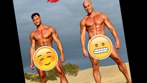 Fabio y Bruno Agostini posaron desnudos en redes sociales