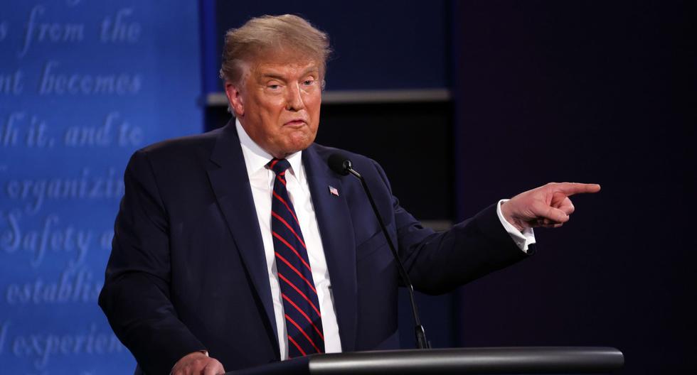 El presidente de Estados Unidos, Donald Trump, participa en el primer debate presidencial contra Joe Biden en Cleveland, Ohio. (Scott Olson/Getty Images/AFP).