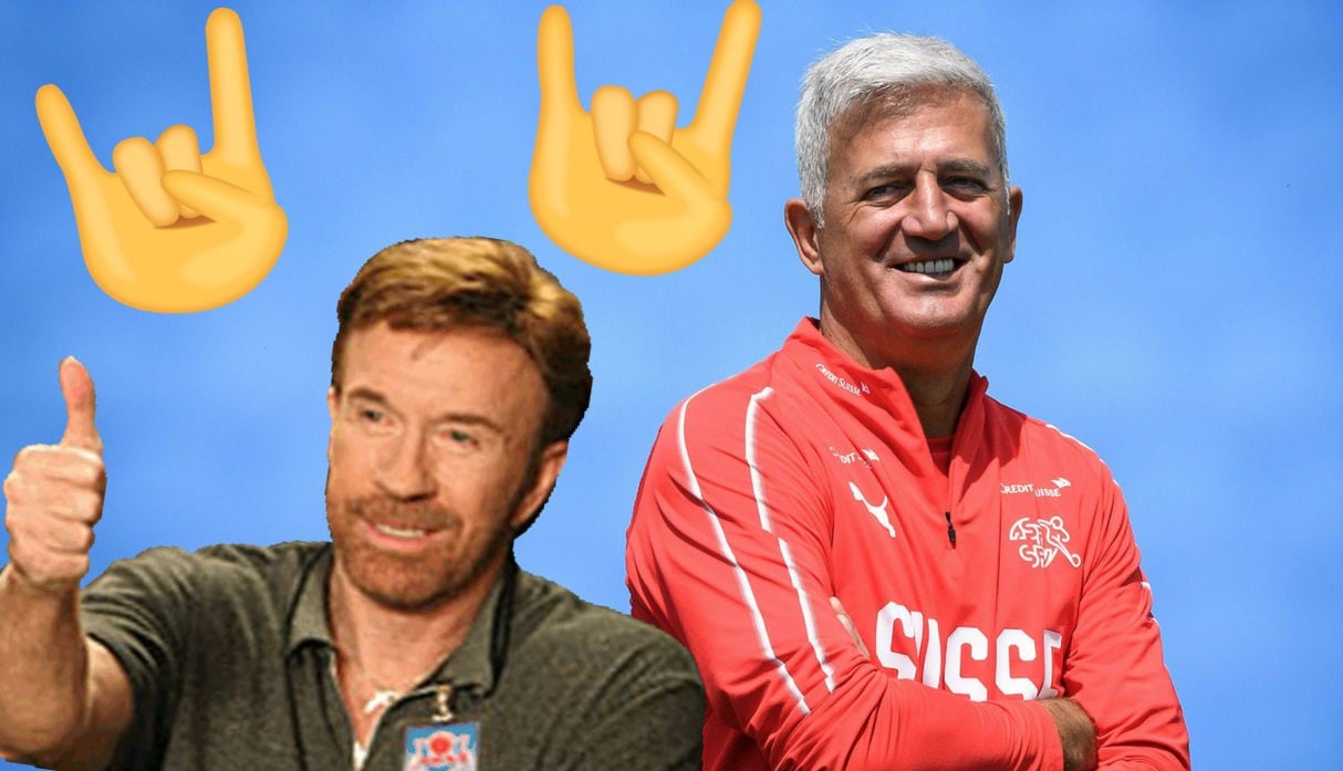El entrenador de la selección de Suiza se mostró orgulloso de sus chicos. (Composición: Trome.pe / Fotos: AFP)