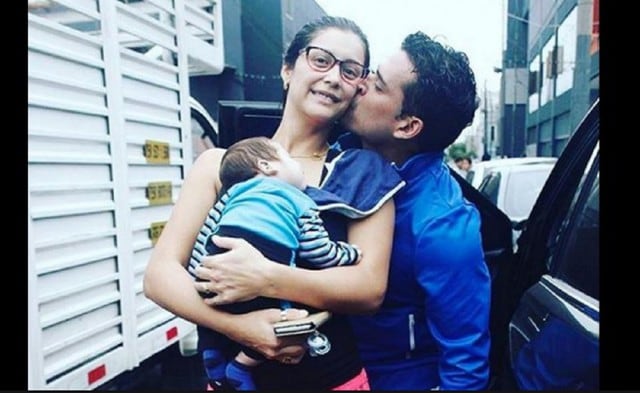 Karla Tarazona y Christian Domínguez se muestran como una pareja comprometida con el nacimiento de su hijo Christian Valento en marzo de 2016.