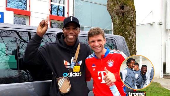 Luis Guadalupe junto a Thomas Müller en Alemania (Foto: @cutoguadalupe16)