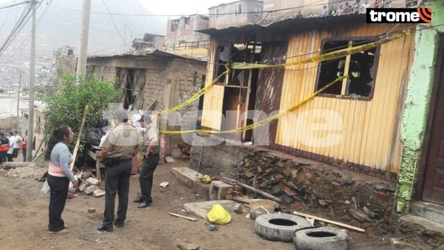 Televisor explota en una vivienda en Comas, causa incendio y muere una mujer y su sobrino