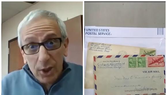 Gary Katen recibió por correo dos cartas que fueron enviadas hace 75 años. (Foto: YouTube | FOX 5 New York)