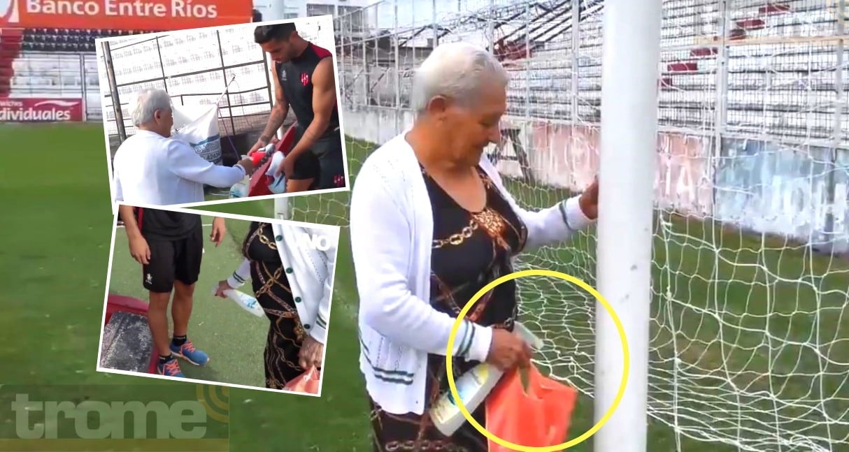 Abuelita 'milagrosa' hizo ganar a Patronato con agua bendita en el fútbol argentino.