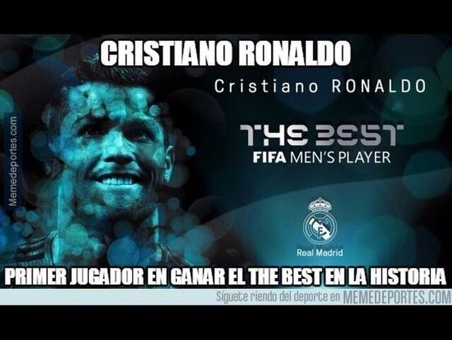 Memes de Cristiano Ronaldo tras ganar el premio The Best