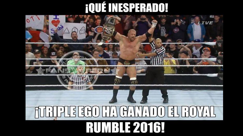 Triple H es el nuevo campeón mundial tras vencer en el WWE Royal Rumble. Los memes no podían faltar para esta ocasión. (WWE FANS – PERÚ)