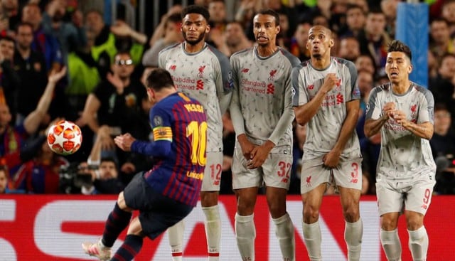 Lionel Messi y su GOLAZO de tiro libre en Barcelona vs Liverpool. (Fotos: Agencias)