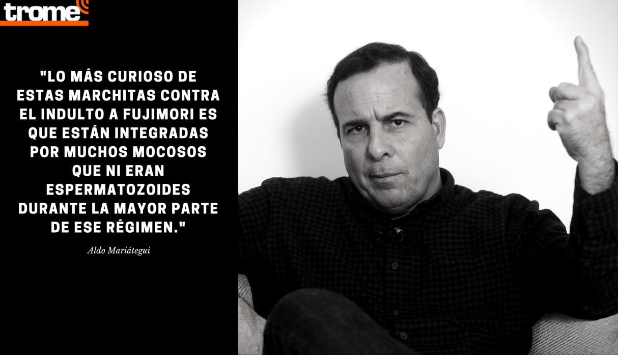 Aldo Mariátegui cuestionó a los jóvenes que marcharon contra el indulto a Alberto Fujimori. Composición: Trome