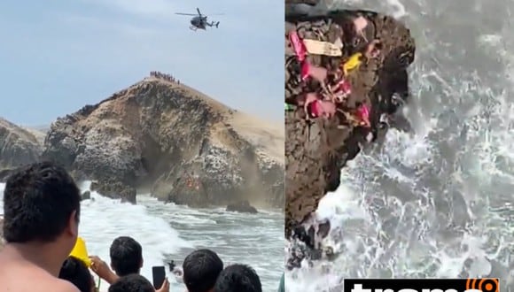 Tres personas, entre ellas un menor de 14 años, fueron rescatadas con un helicóptero por la Policía cuando eran arrastradas por las olas en el balneario de Puerto Viejo, en Cañete