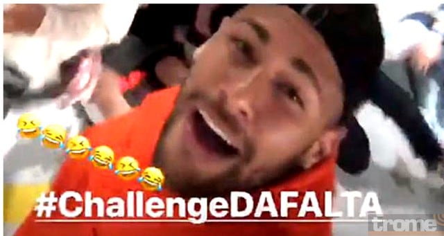 Neymar tomó con humor su situación en redes sociales y se sumó al #Challengdafalta