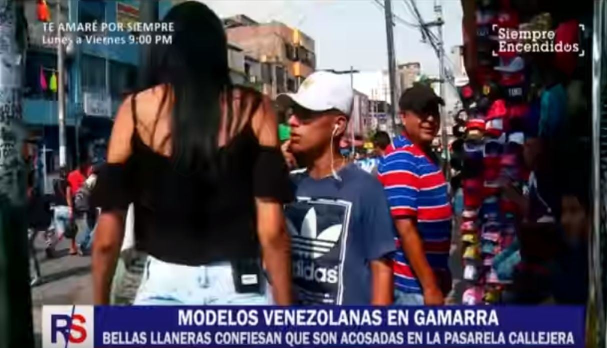 Modelo venezolana sufrió acoso en el emporio comercial de Gamarra.